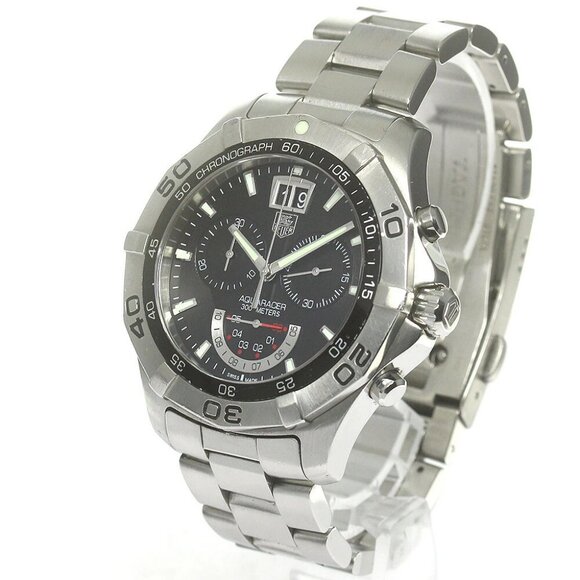 TAG HEUER Aqua racer CAF101A Big date black Dial Quartz Men's Watch_860945 - Picture 9 of 12